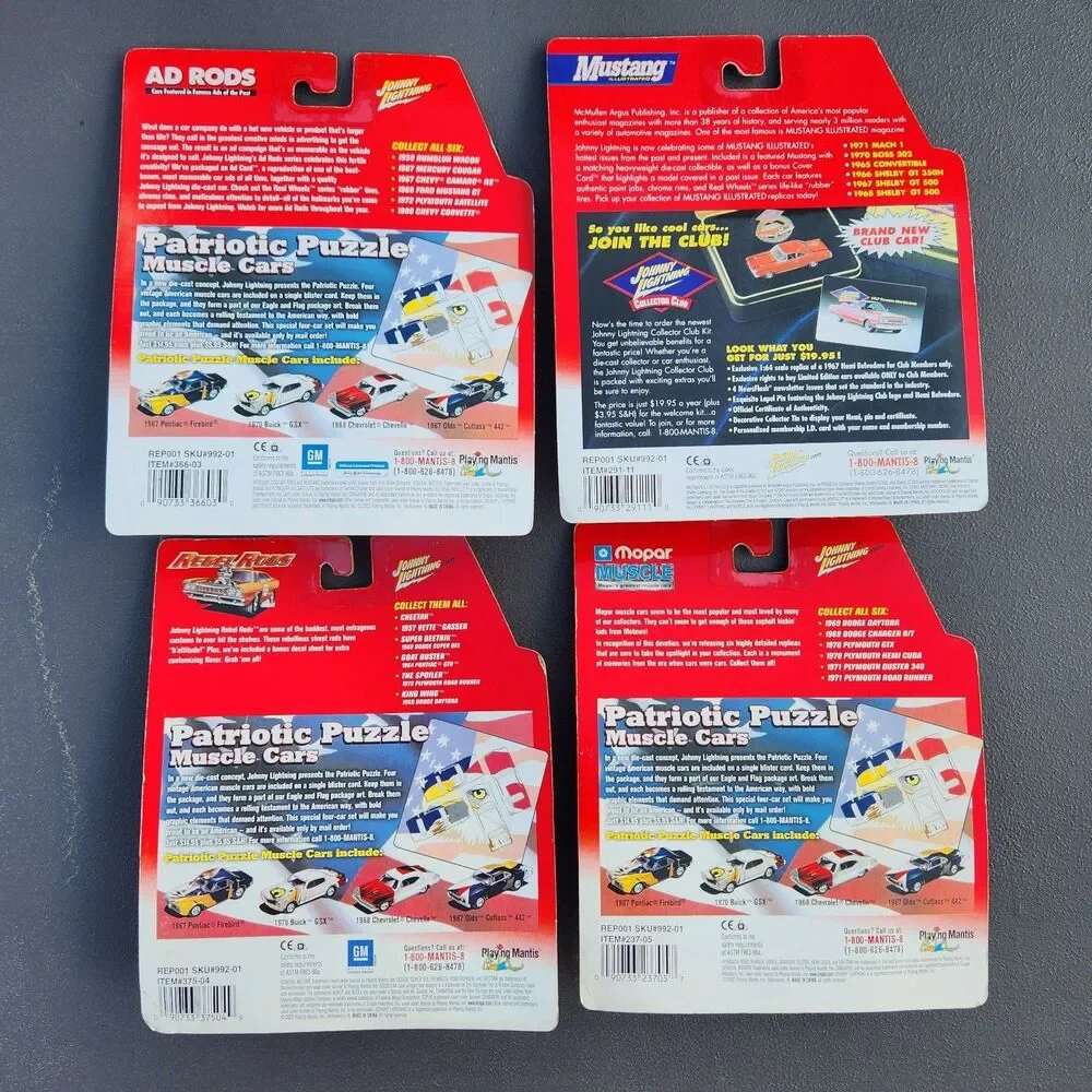 Lot of 4 NIP Vintage Johnny Lightning 1:64 Scale Die Cast Cars